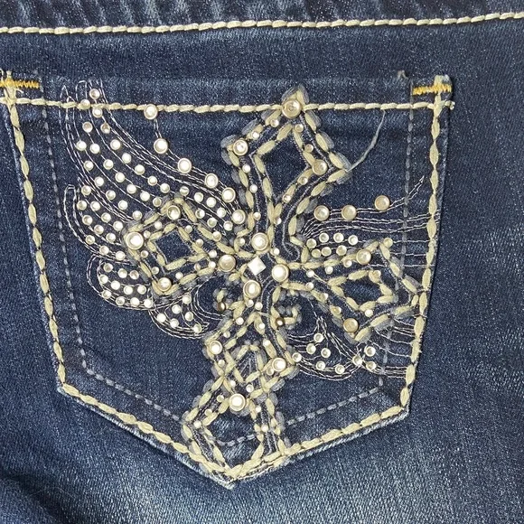 Soundgirl Dark Blue Flare Jeans - Picture 4 of 8